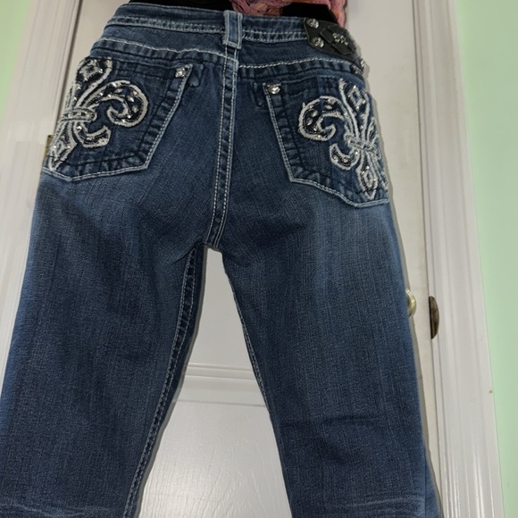 Miss Me Blue Vintage Y2K Denim Boot Cut Crop Low Rise Jeans JP536083v Size 30 - Picture 11 of 14